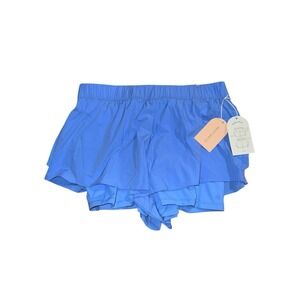 Blogilates Ruffle Shorts Womens XL Cool Blue Athletic Activewear Extra Large